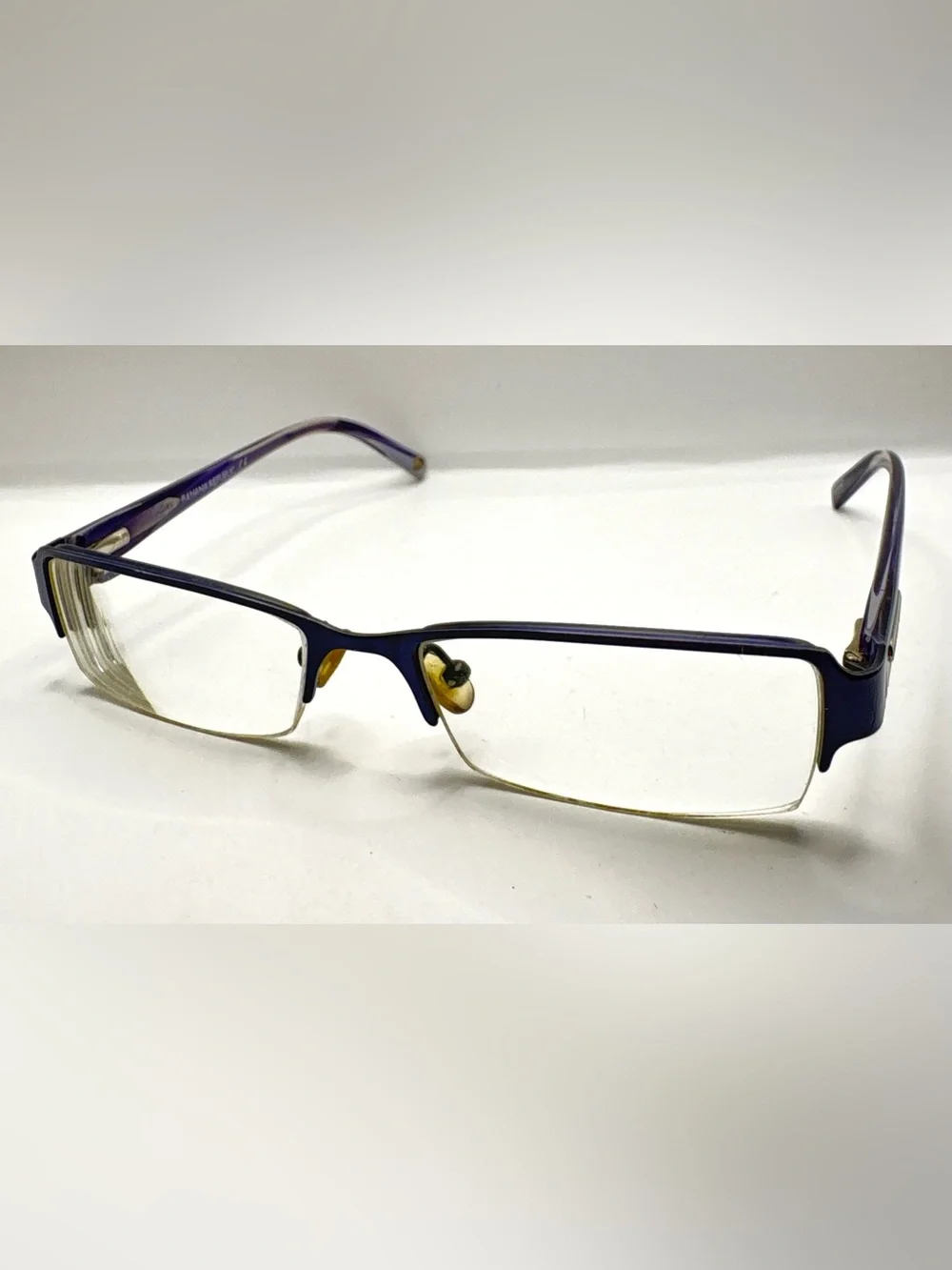 Banana Republic Dina Blue Oval Half-Rim Sunglasses Frames Only